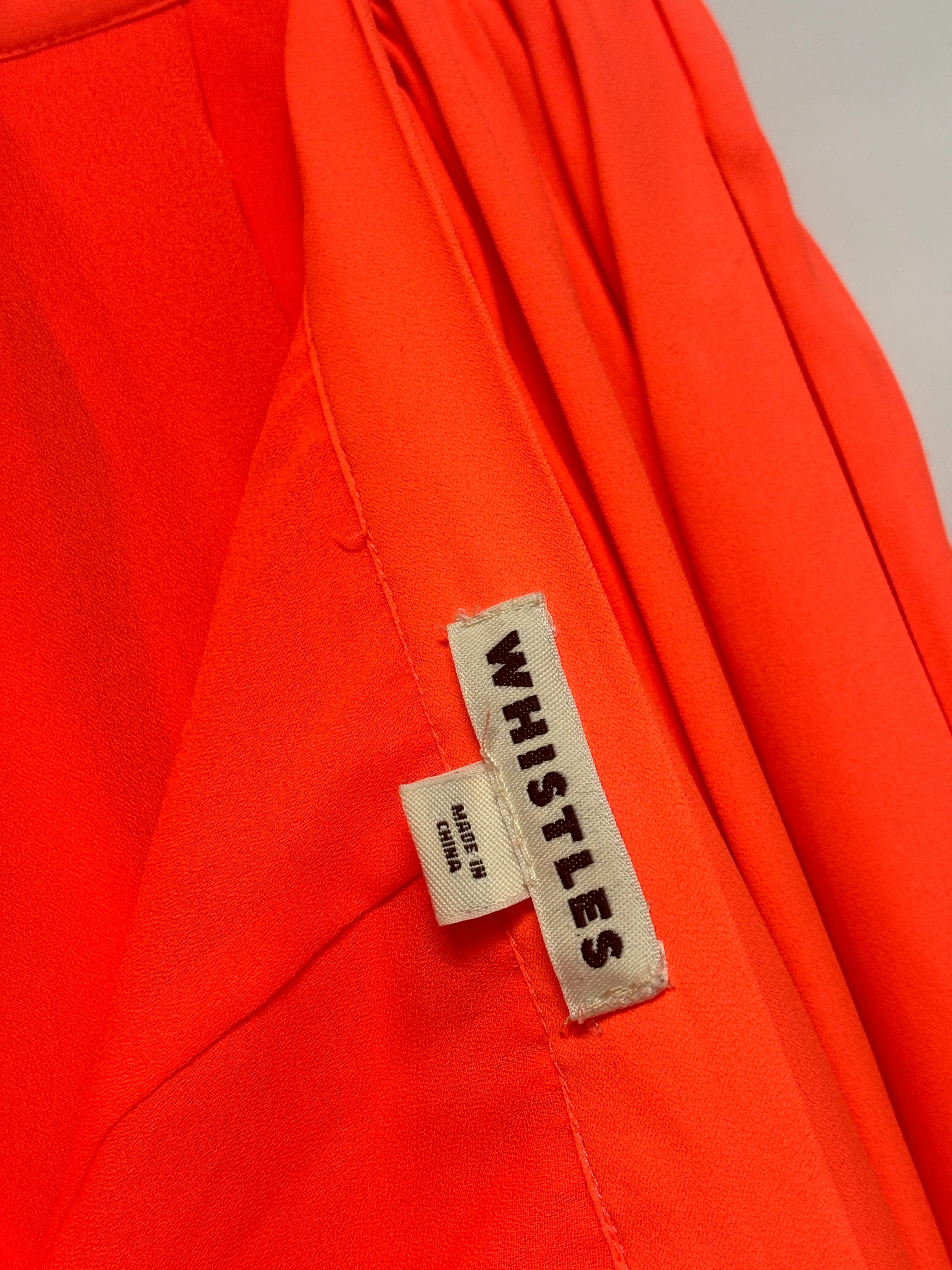 Whistles Neon Orange Midi Skirt Size 10