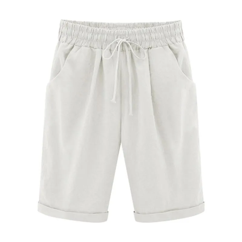 Women's Elastic Waist Casual Comfy Beach Shorts with Pockets